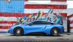 BMW i8 Satin Perfect Blue by MetroWrapz 2017 года